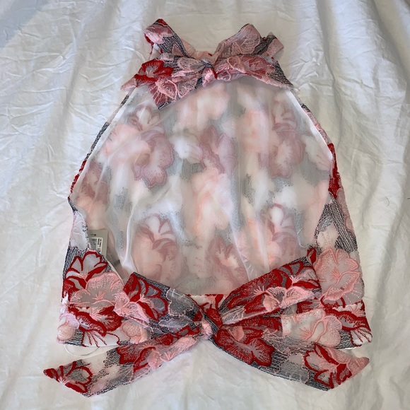 NWT River Island High Neck Floral Print Blouse - Picture 7 of 8